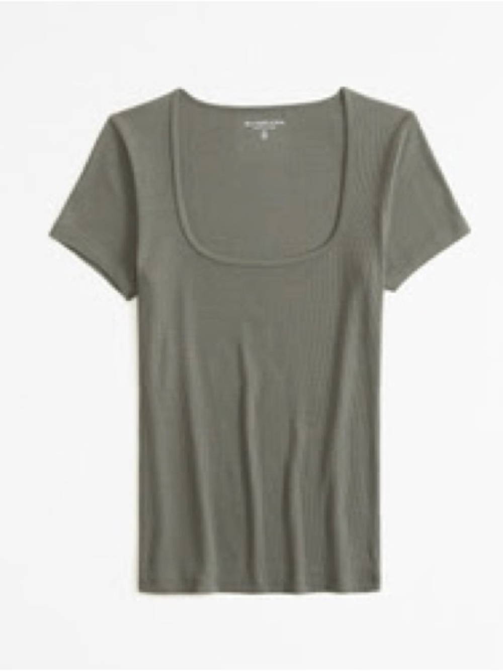 A&F Featherweight Rib Tuckable Squareneck Top Olive Small